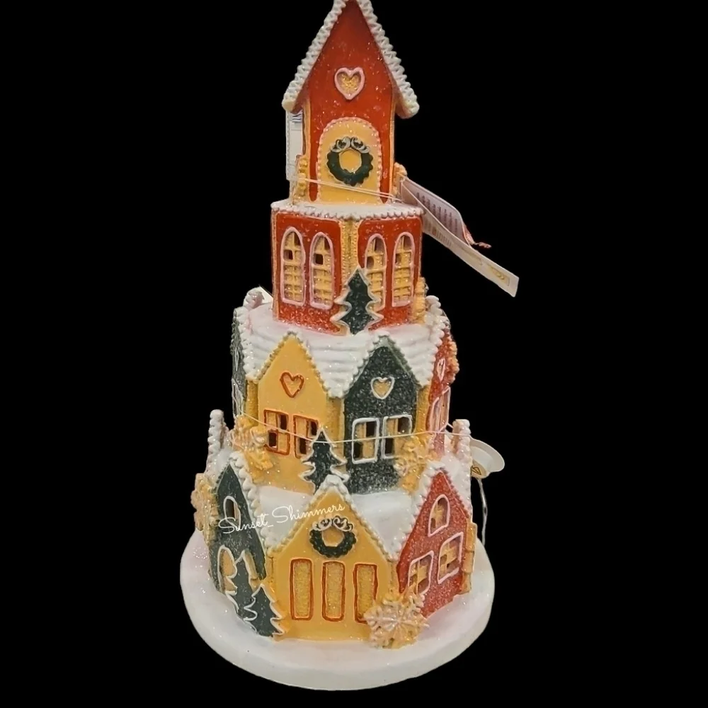HTF Large Light Up Martha Stewart Gingerbread House 4 Tier Castle Village 16